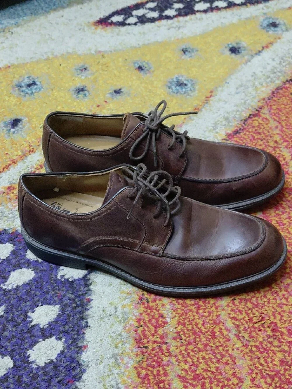 Johnston & Murphy Brown Leather Moc Toe Lace-Up Oxfords